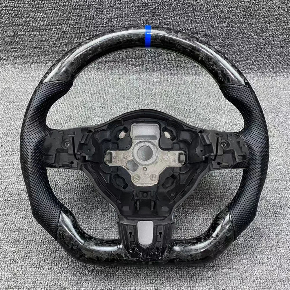 Forged carbon fiber leather sports steering wheel